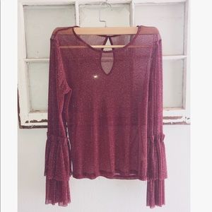 Beautiful Red Sheer Blouse